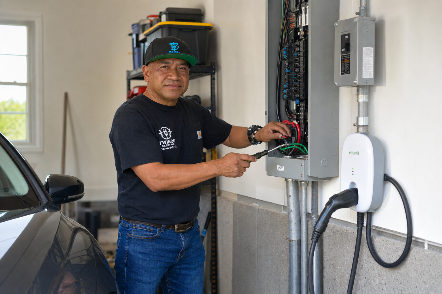 Dedicated EV charger circuit installed for home charging