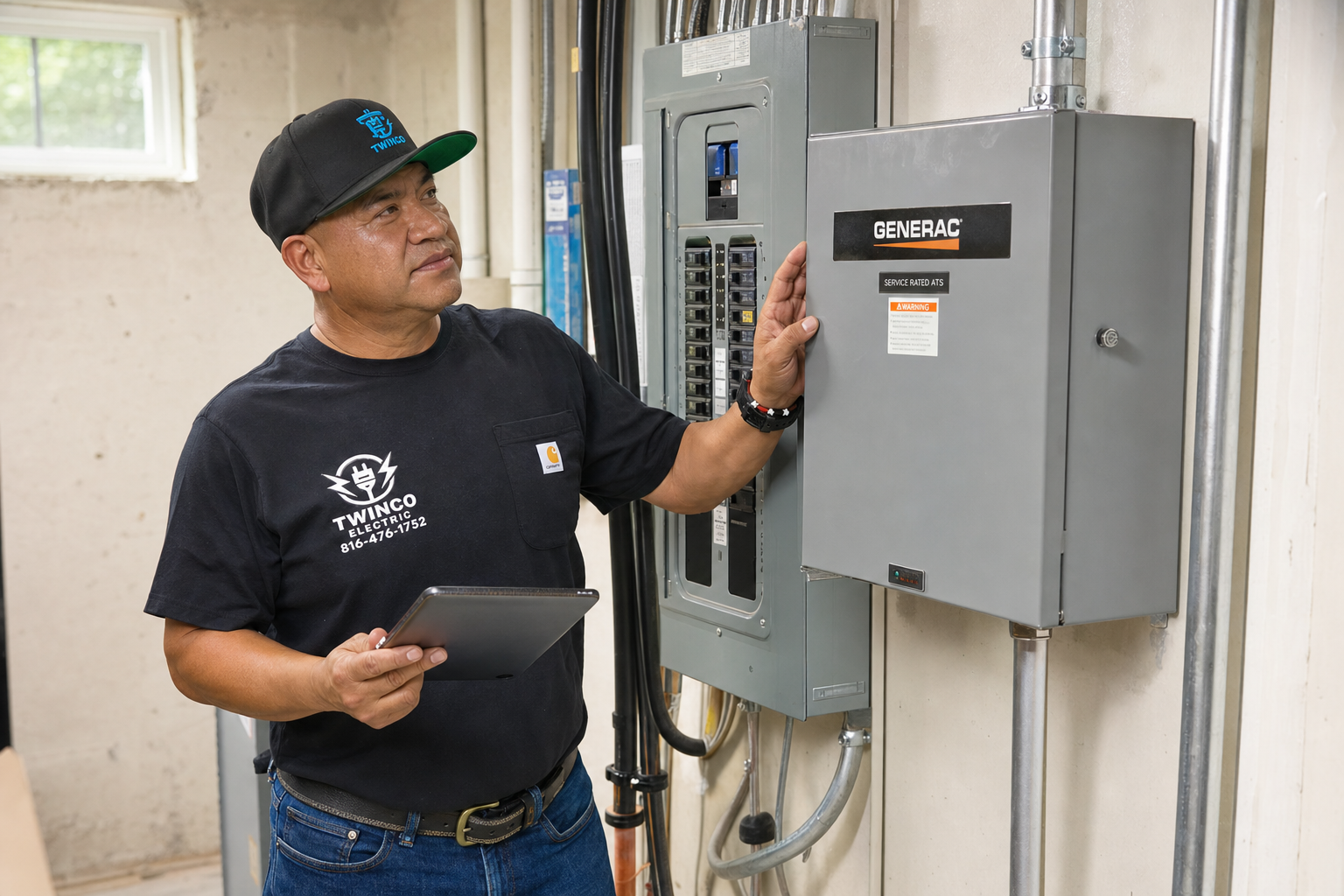 Residential transfer switch installation for generator backup power