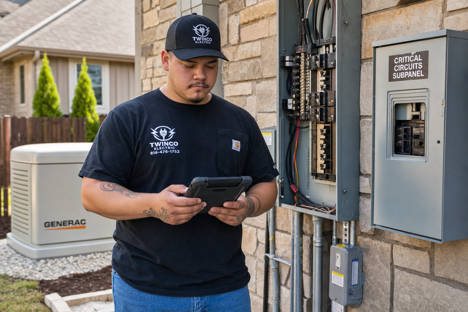 Residential transfer switch installation for generator backup power