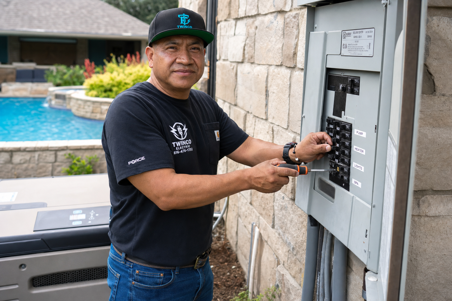 Electrical panel capacity evaluation for hot tub, spa, and pool wiring