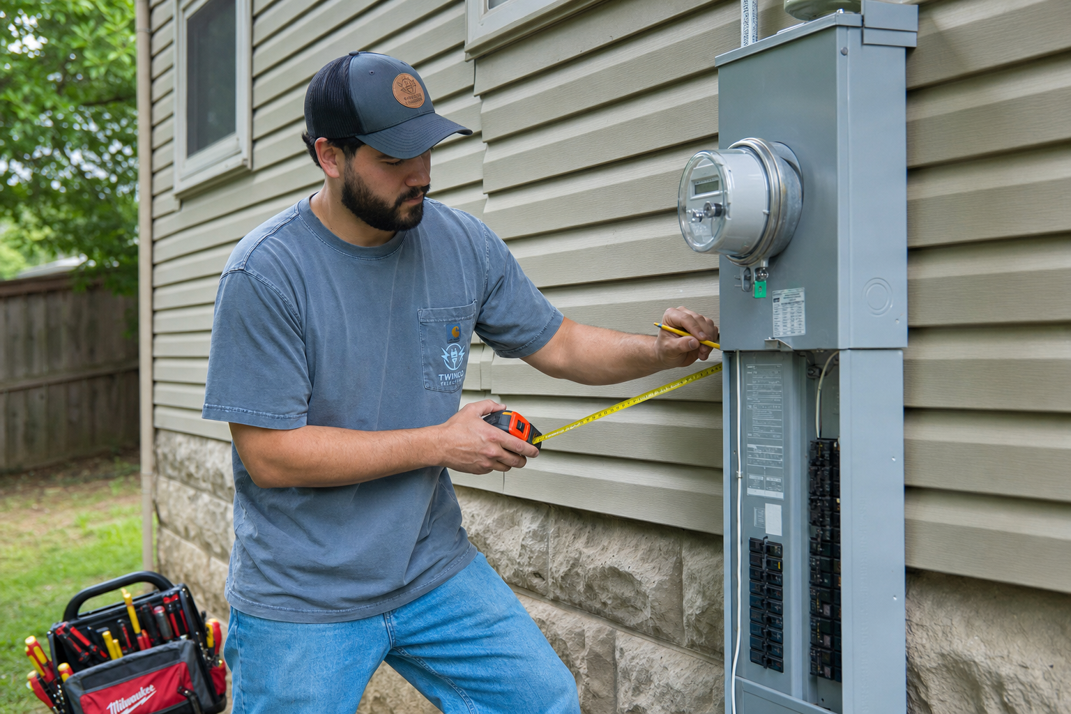 Electrical service meter equipment for residential service upgrade planning