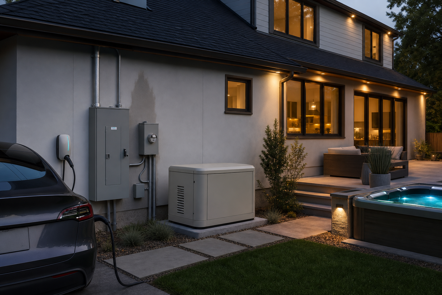 Modern home prepared for upgraded electrical service