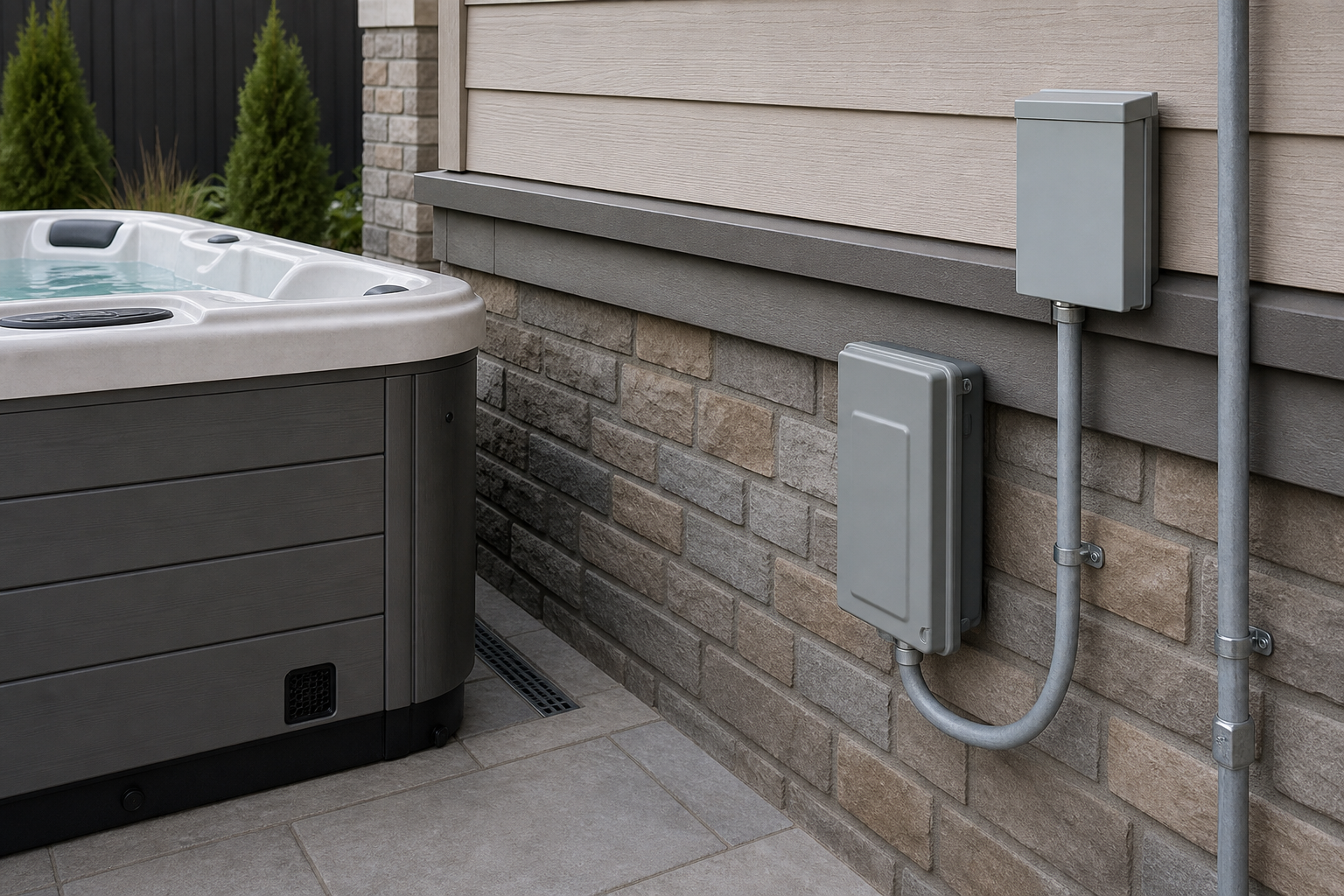 Hot tub electrical wiring for a home in the Greater Kansas City Metro