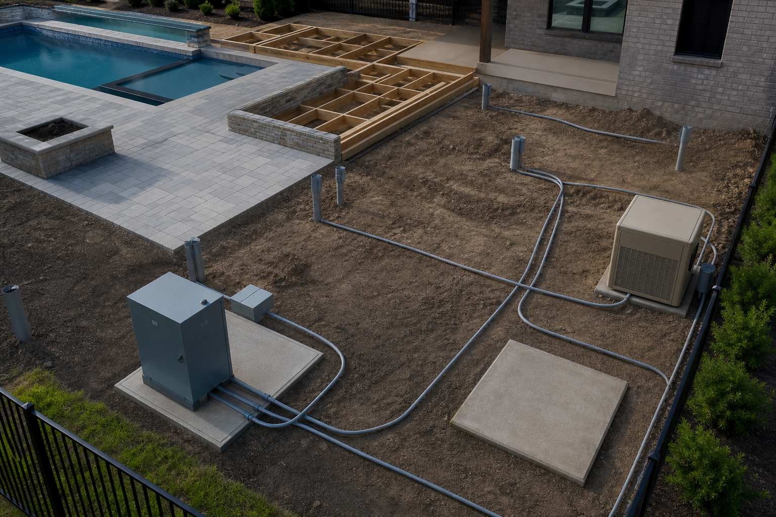 Outdoor living electrical planning for a residential home