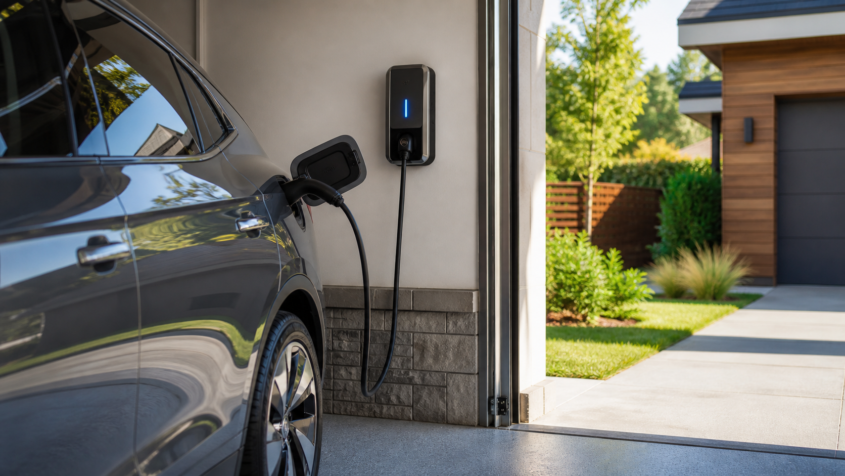 Electric vehicle charging at home with professionally installed charger